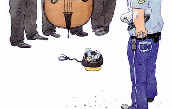 Illustration zu 'Drei Chinesen mit dem Kontrabass' von Markus Lefrançois