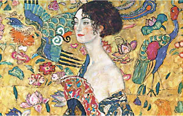 Illustration zu 'Die schwarzbraunen Äugelein' von Gustav Klimt