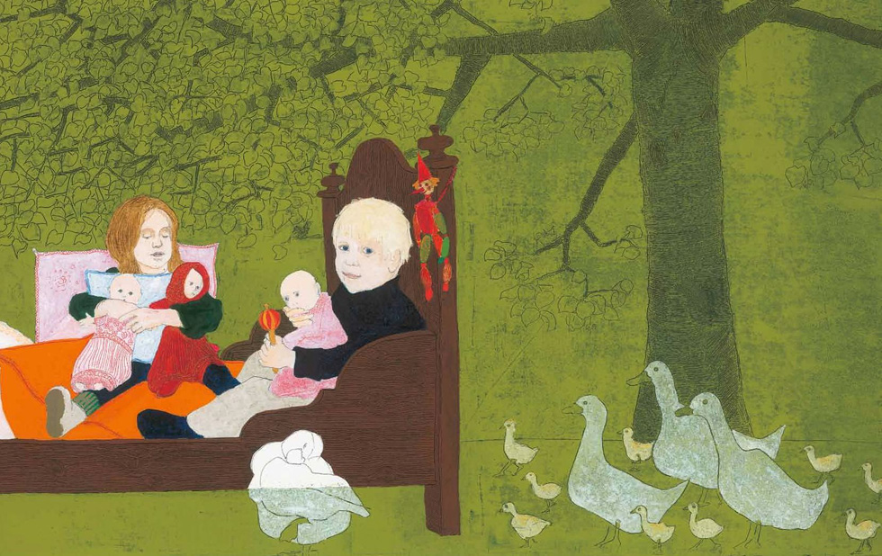 Illustration zu »Puppenwiegenlied« von Frank Walka