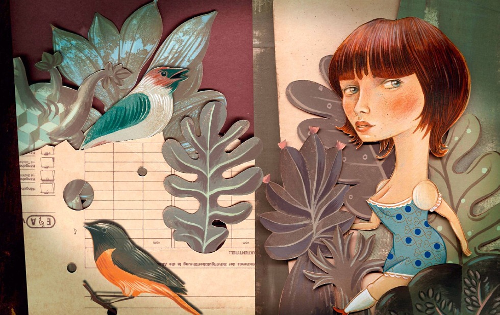 Illustration zu »Ich ging durch einen grasgrünen Wald« von Christoph Mett