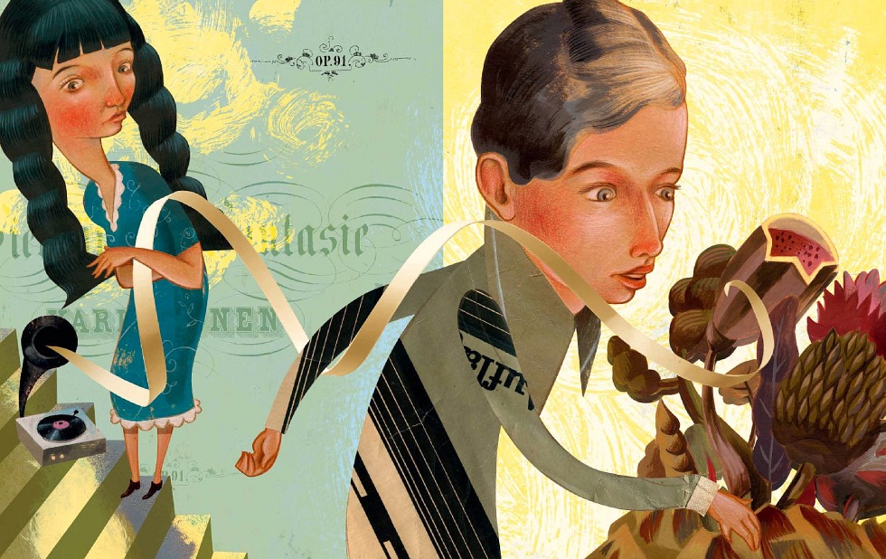 Illustration zu »Zum Tanze, da geht ein Mädel« von Christoph Mett