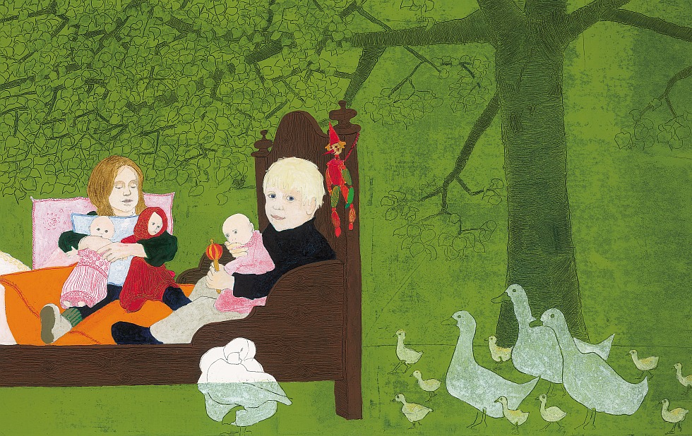 Illustration zu »Kleertjes uit, pyjamaatjes aan« von Frank Walka