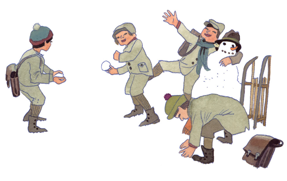 Illustration zu »Schneemann, rolle, rolle« von Markus Lefrancois