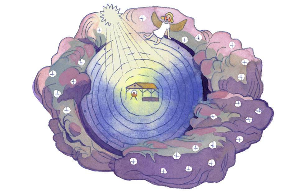 Illustration zu »Nun kommt all zum Kinde / Venite, adoriamo« von Markus Lefrancois