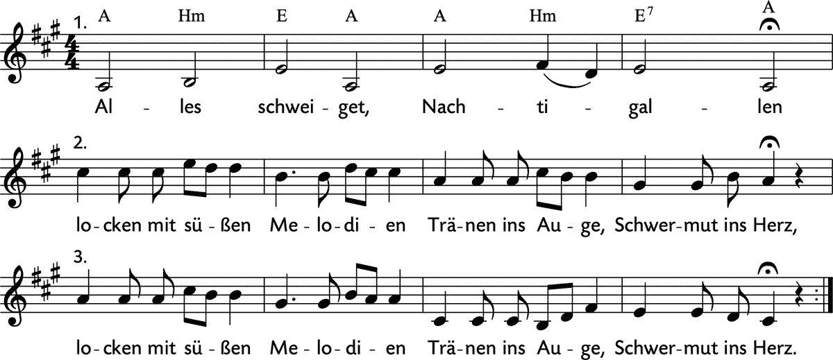 Noten 'Alles schweiget'