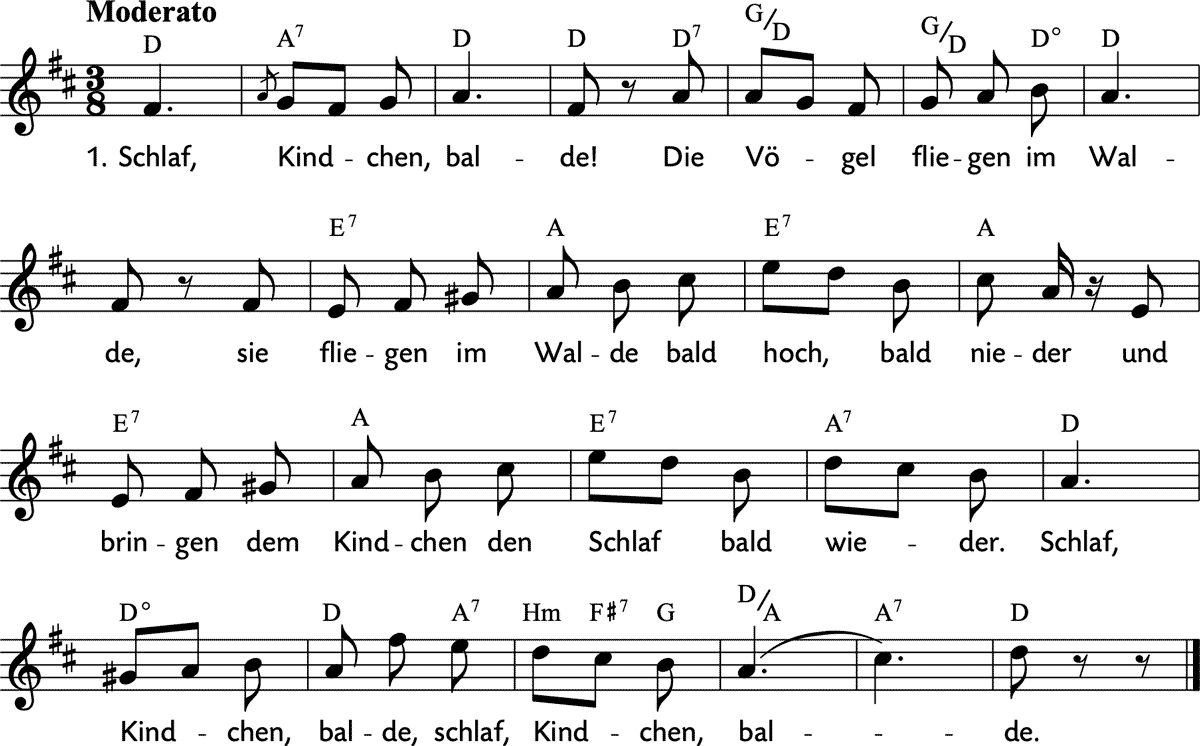 Noten 'Schlaf, Kindchen, balde'