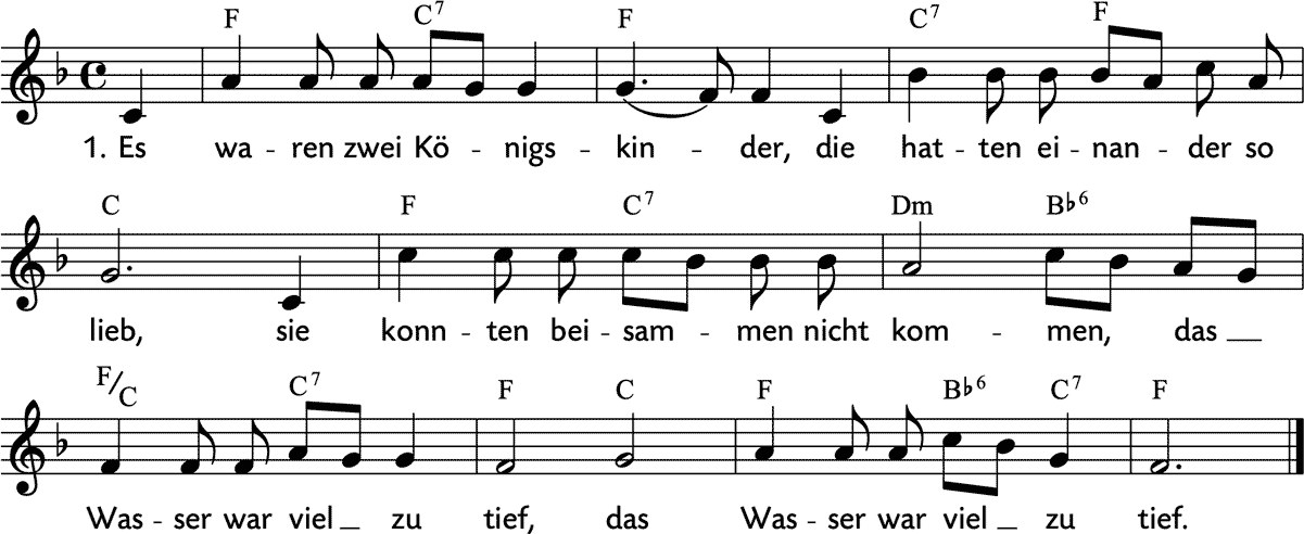 Noten 'Es waren zwei Königskinder'