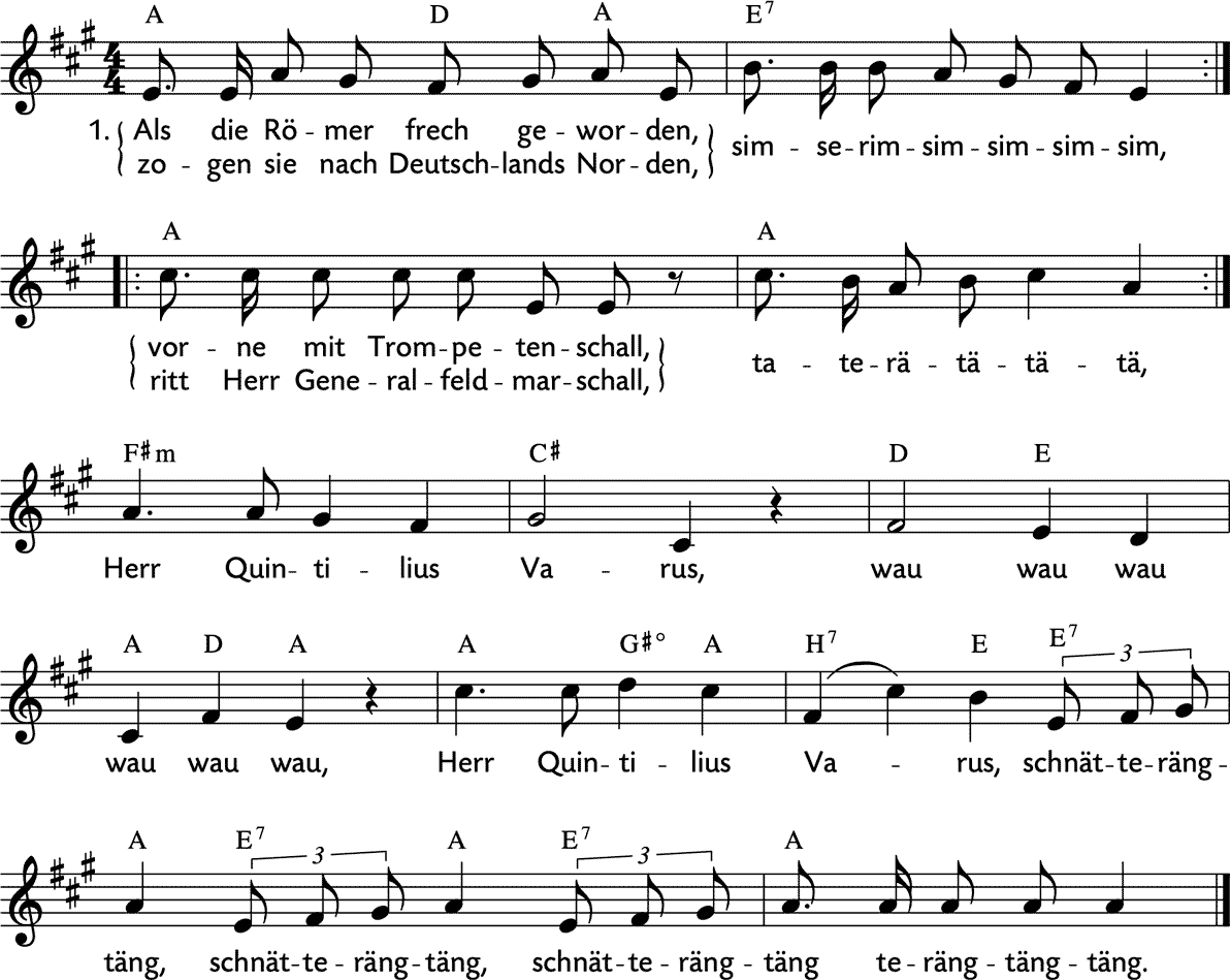 Noten 'Als die Römer frech geworden'