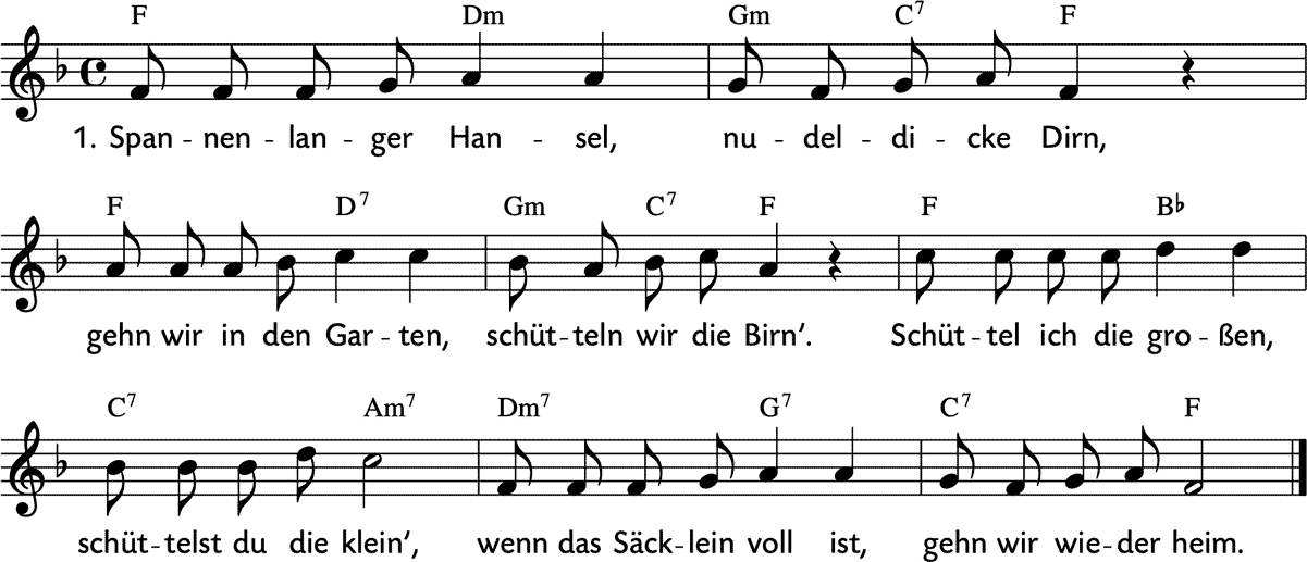 Noten 'Spannenlanger Hansel'