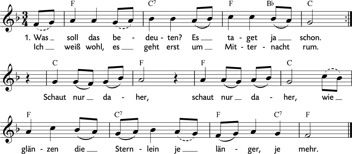 Noten 'Was soll das bedeuten'