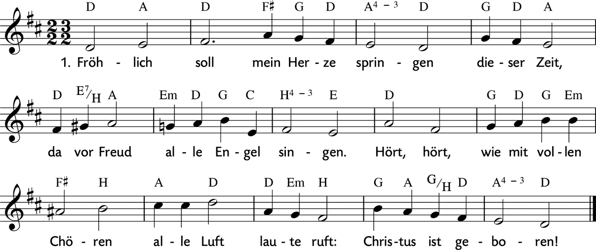 Noten 'Fröhlich soll mein Herze springen'