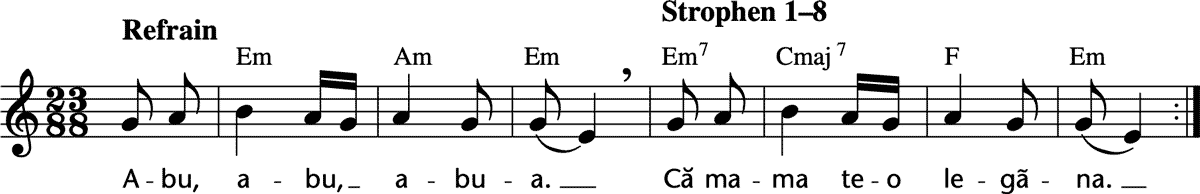 Noten 'Abu, abu, abua'