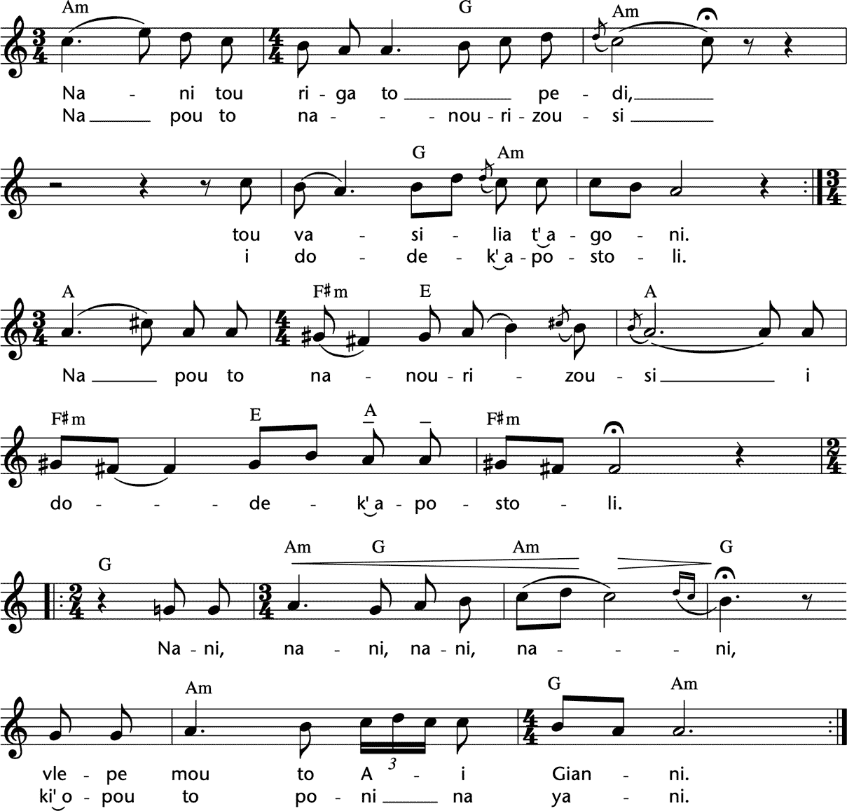 Noten 'Nani tou riga to pedi'