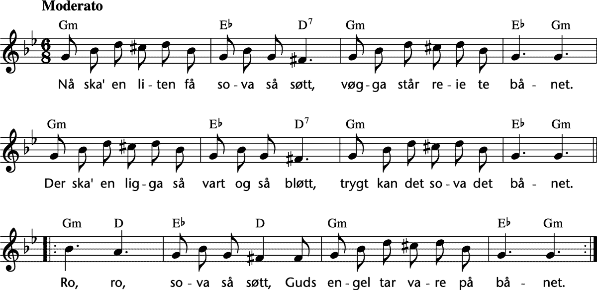 Noten 'Na ska' en liten fa sova sa sott'