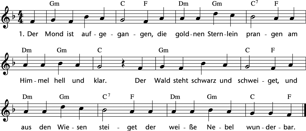 Noten 'Der Mond ist aufgegangen (int.)'