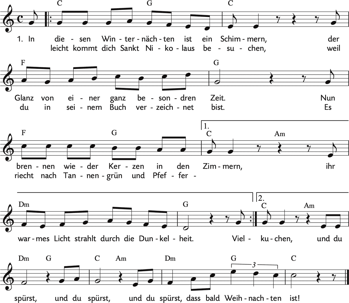 Noten 'In diesen Winternächten'