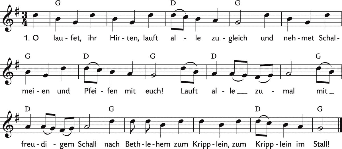 Noten 'O laufet, ihr Hirten'