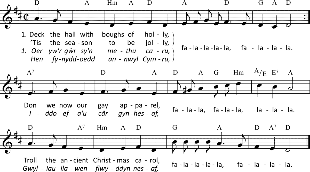 Noten 'Deck the hall'