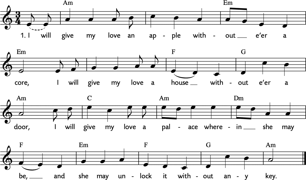 Noten 'I will give my love an apple'