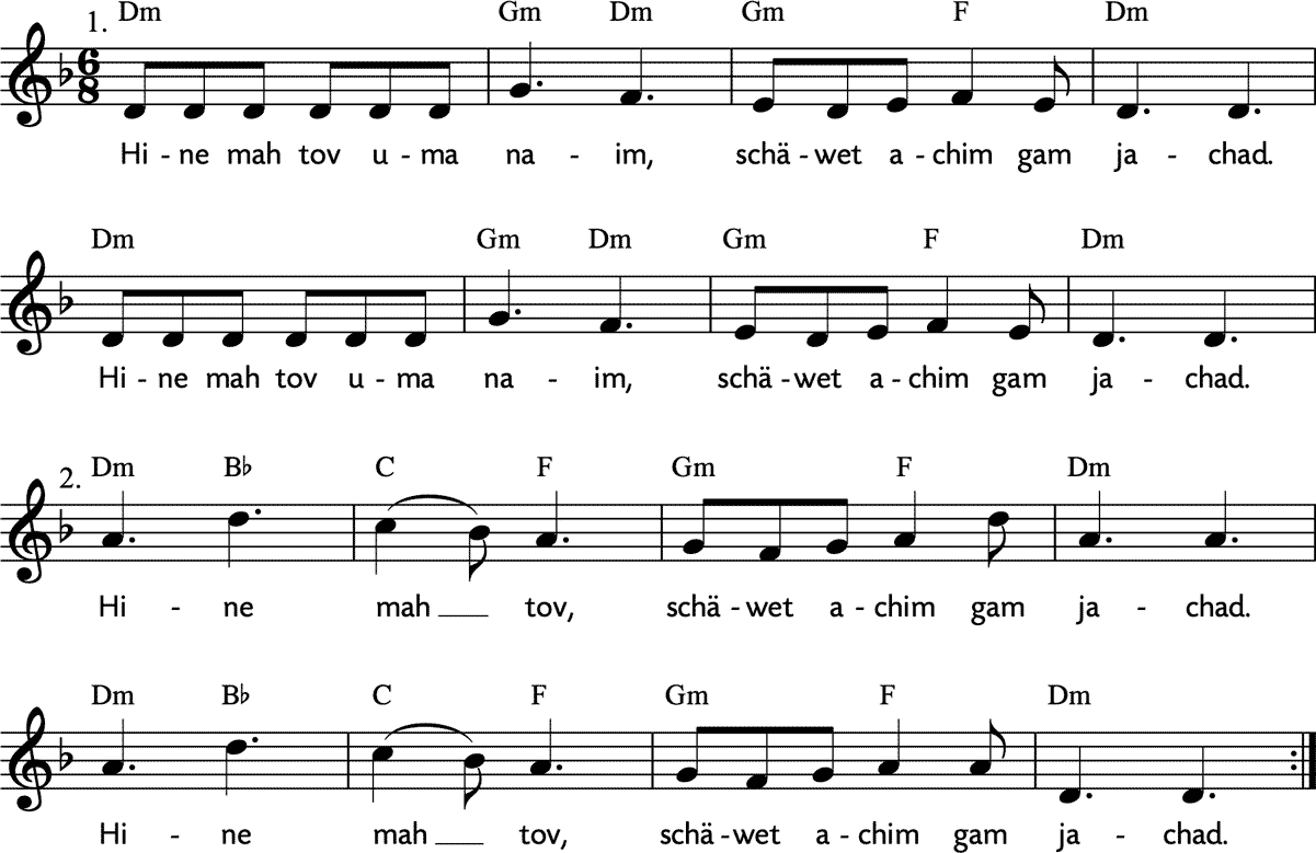 Noten 'Hine mah tov'